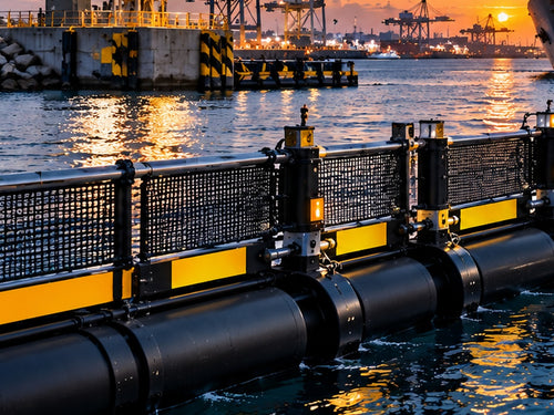 Representative reinforced floating barrier modules